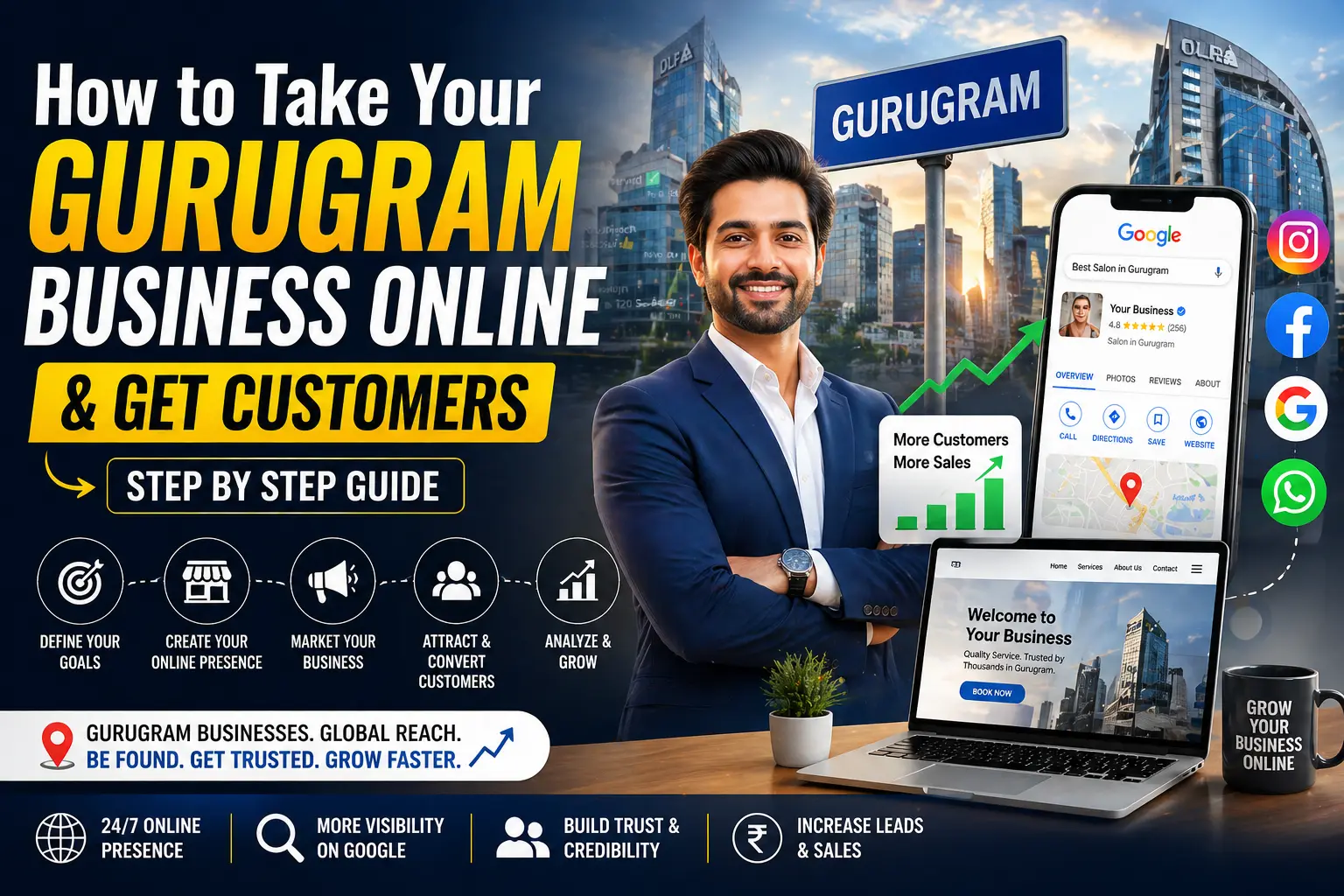 How to Take Your Gurugram Business Online & Get Customers Step By Step Guide