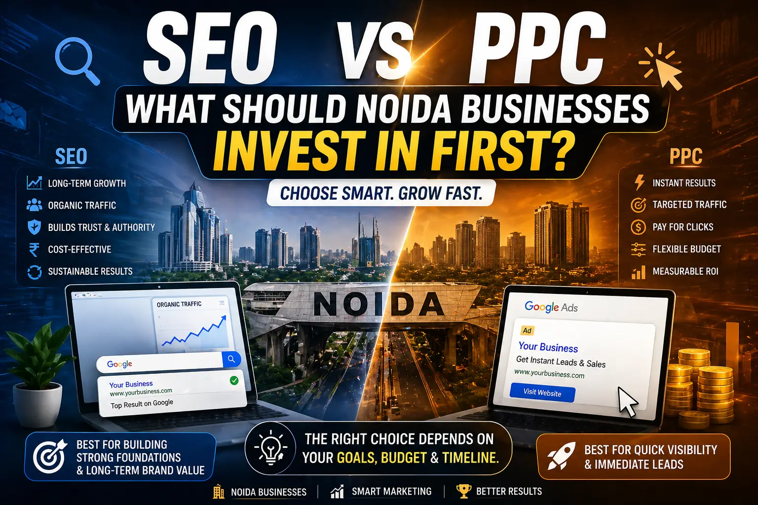 SEO vs PPC What Should Noida Businesses Invest In First