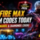 free fire max redeem codes